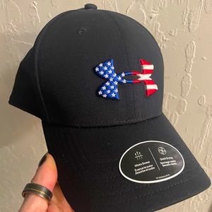 Red white blue under armour cap